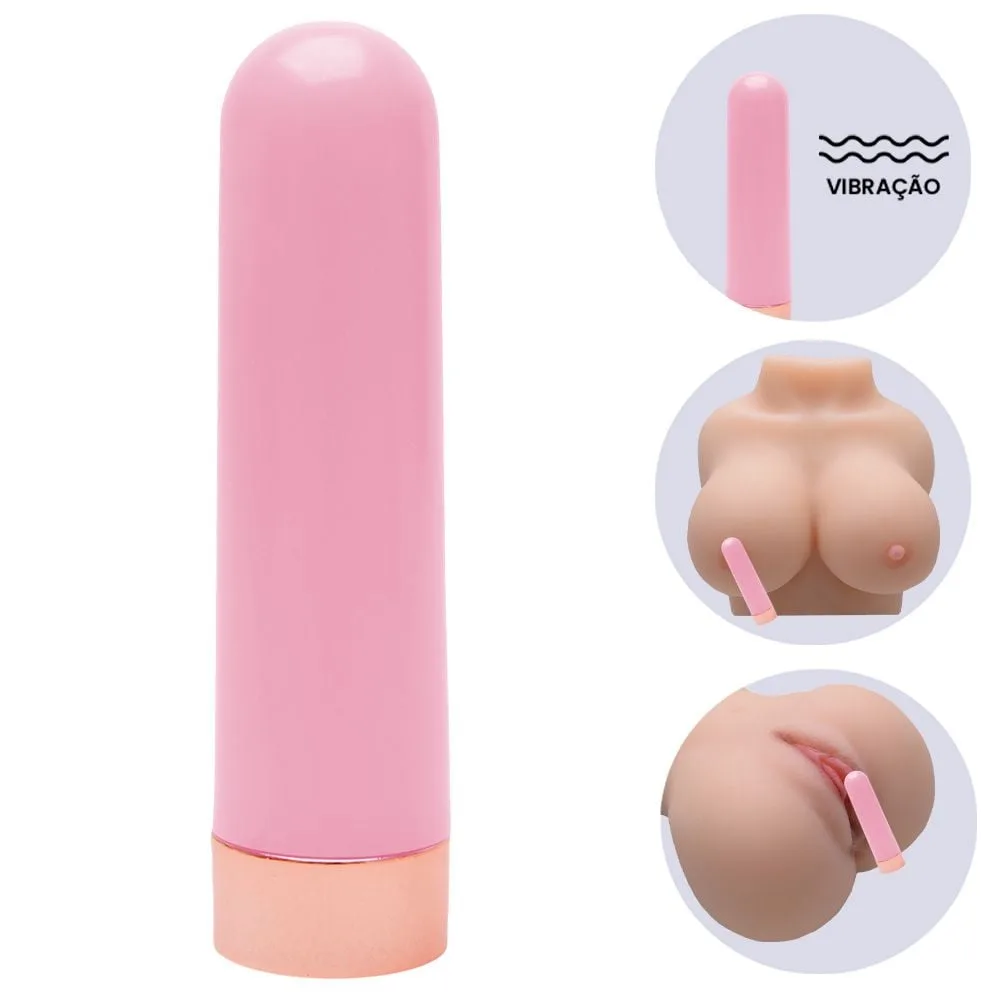 Bullet -Cápsula Vibratória Lisa com 10 Intensidades Rosa
