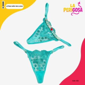 Calcinha coração personalizável (C22) verde escuro
