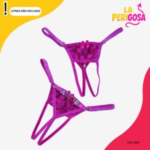 Calcinha secretária com abertura personalizável (S21) pink