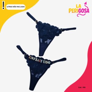 Calcinha renda personalizável (P05) preta