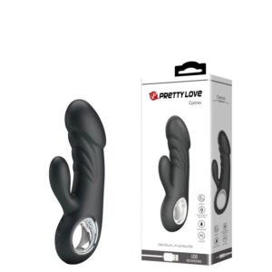Vibrador Recarregável com Detalhe de Glande e Estimulador Clitoriano – 7 Modos e 5 Intensidades