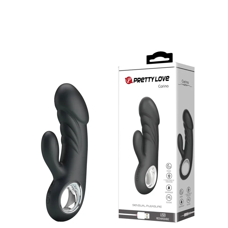 Vibrador ponto g com estimulador de clitóris 7 intensidades - recarregável
