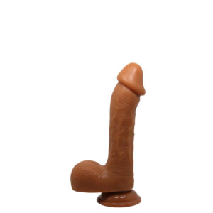 Pênis Realístico 22,2cm com Glande Saliente, Veias, Escroto e Ventosa (040NR-1)