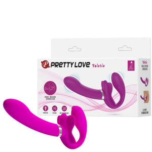 Penetrador Strapless Recarregável com Plug Vaginal – 12 Modos de Vibração