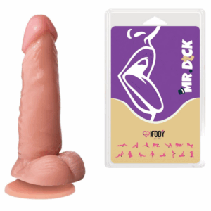 Pênis Maciço com Ventosa e Escroto 13 x 3,5 cm – Mr. Dick