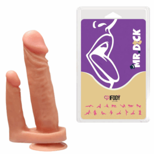 Pênis Duplo Maciço com Ventosa 15 x 3,6 cm / 9 x 2,2 cm – Mr. Dick