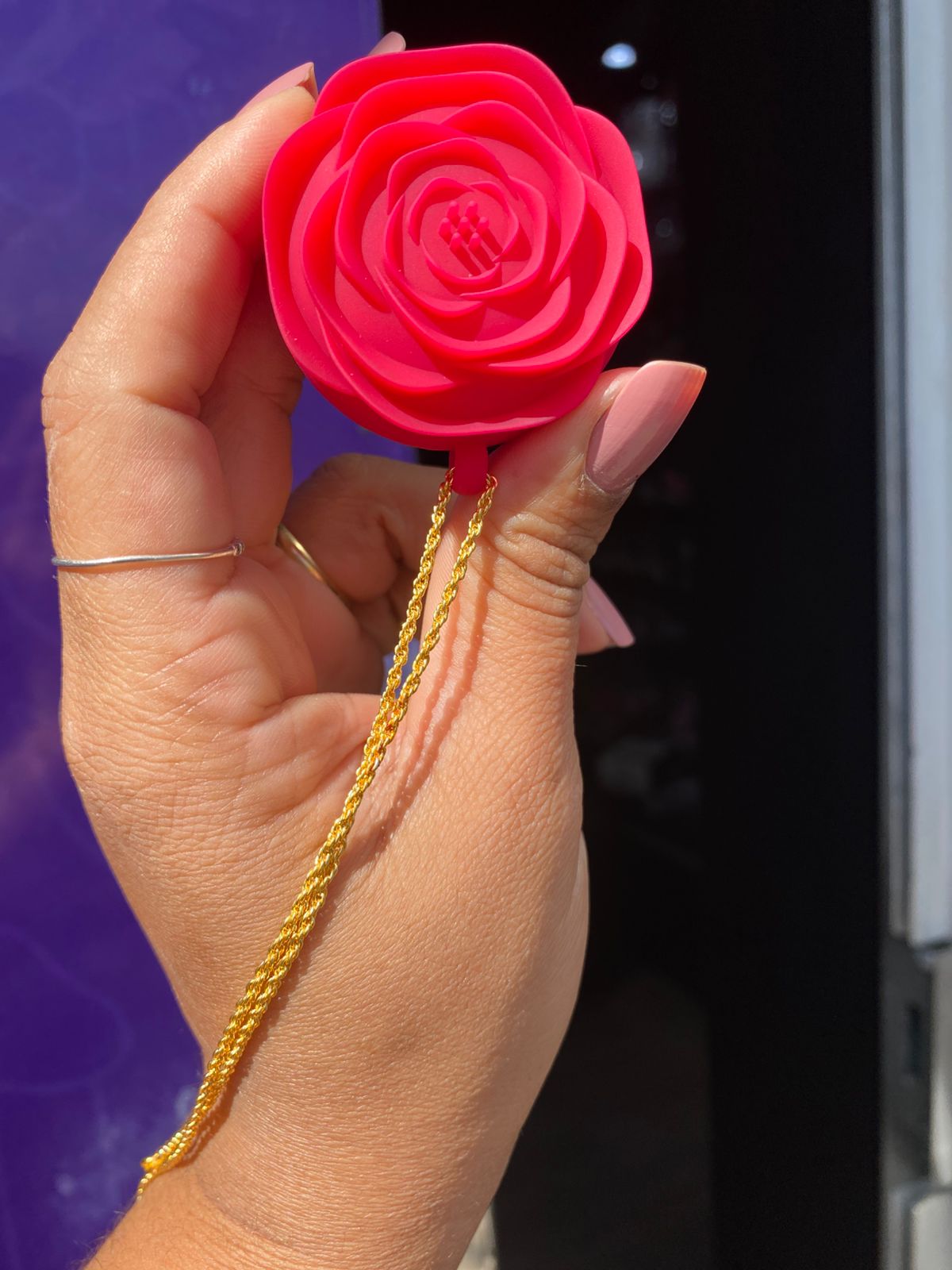 V1br4d0r Colar com Pingente Formato Rosa 10 intensidades (098) recarregável