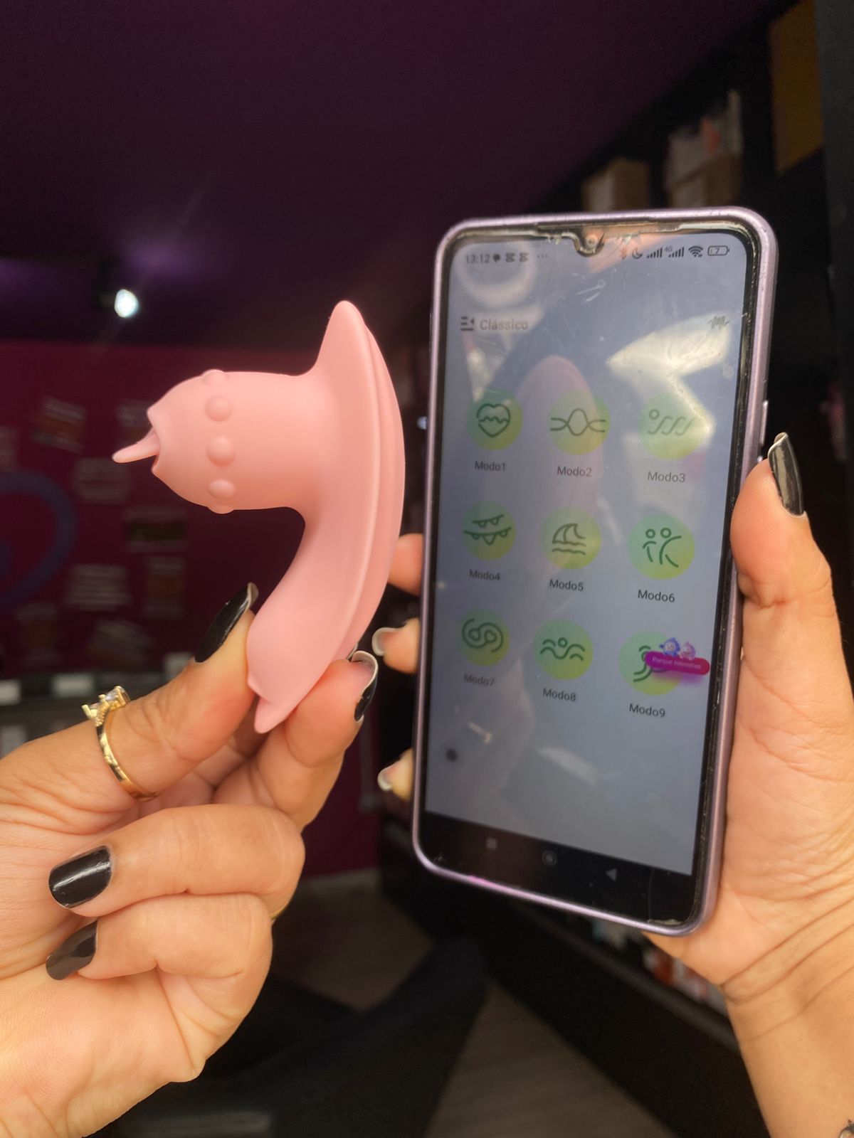 V1br4d0r de Calcinha Via Aplicativo de celular 09 intensidades (LB19) recarregável