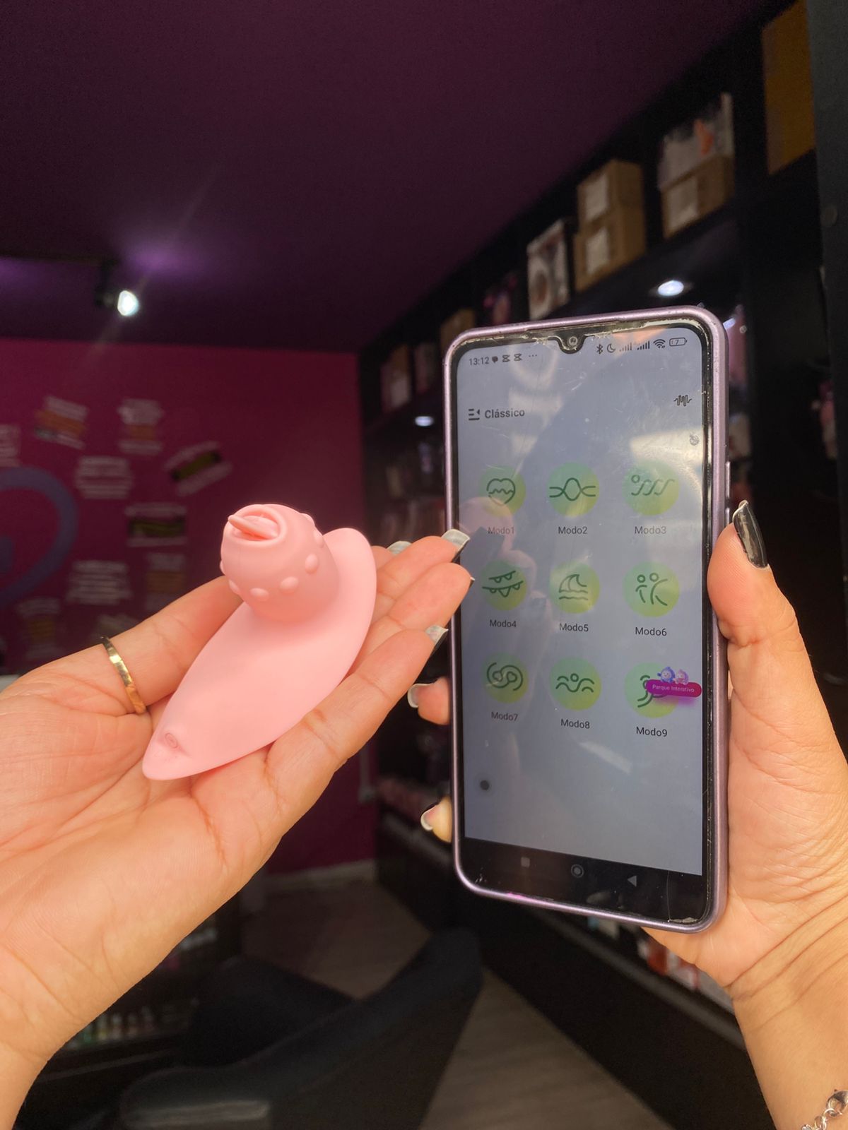 V1br4d0r de Calcinha Via Aplicativo de celular 09 intensidades (LB19) recarregável