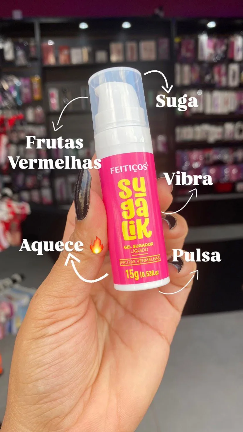 Sugalik – Sugador Líquido – Sabor Frutas Vermelhas – 15g – Feitiços Aromáticos