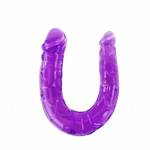 Boomerang Pênis Duplo com Veias e Glande em Jelly 30x3,5cm (7037)