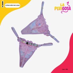 Calcinha renda personalizável (P05) rosa bebê