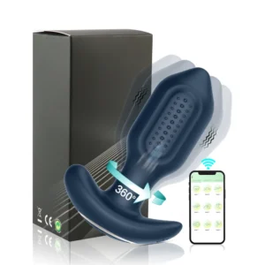 Plug anal vibratório por aplicativo em silicone com rotação 360° (6088) tamanho M