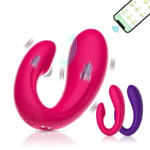 Vibrador de Casal Formato U - Via Aplicativo de celular (LB18)