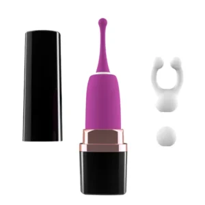 Vibrador em formato de batom com ponta estimuladora 10 intensidades (1335) recarregável