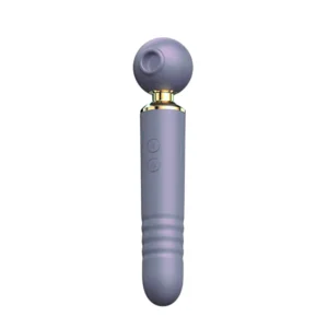 Vibrador Varinha mágica 3 em 1 COM PULSAÇÃO E VAI E VEM (1803) recarregável
