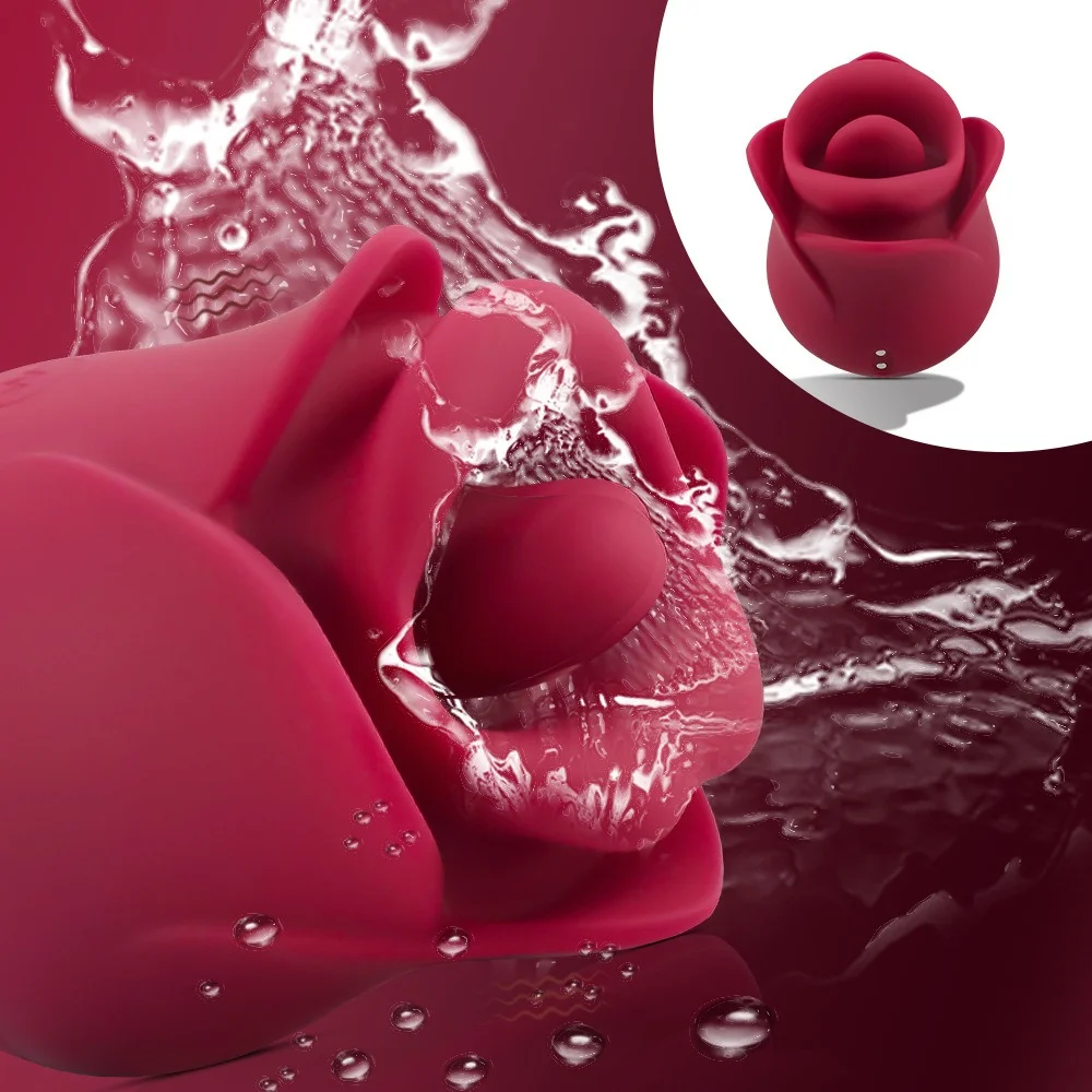 Vibrador de clitóris em formato de flor com língua vibratória 10 intensidades (8510) recarregável — foto 10