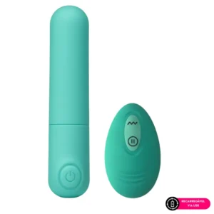 Cápsula vibratória revestida em silicone liquido controle sem fio 10 intensidades (5250) recarregável