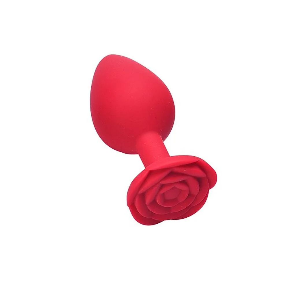 Plug Anal Silicone em Forma de Rosa 10 x 4cm Tamanho G
