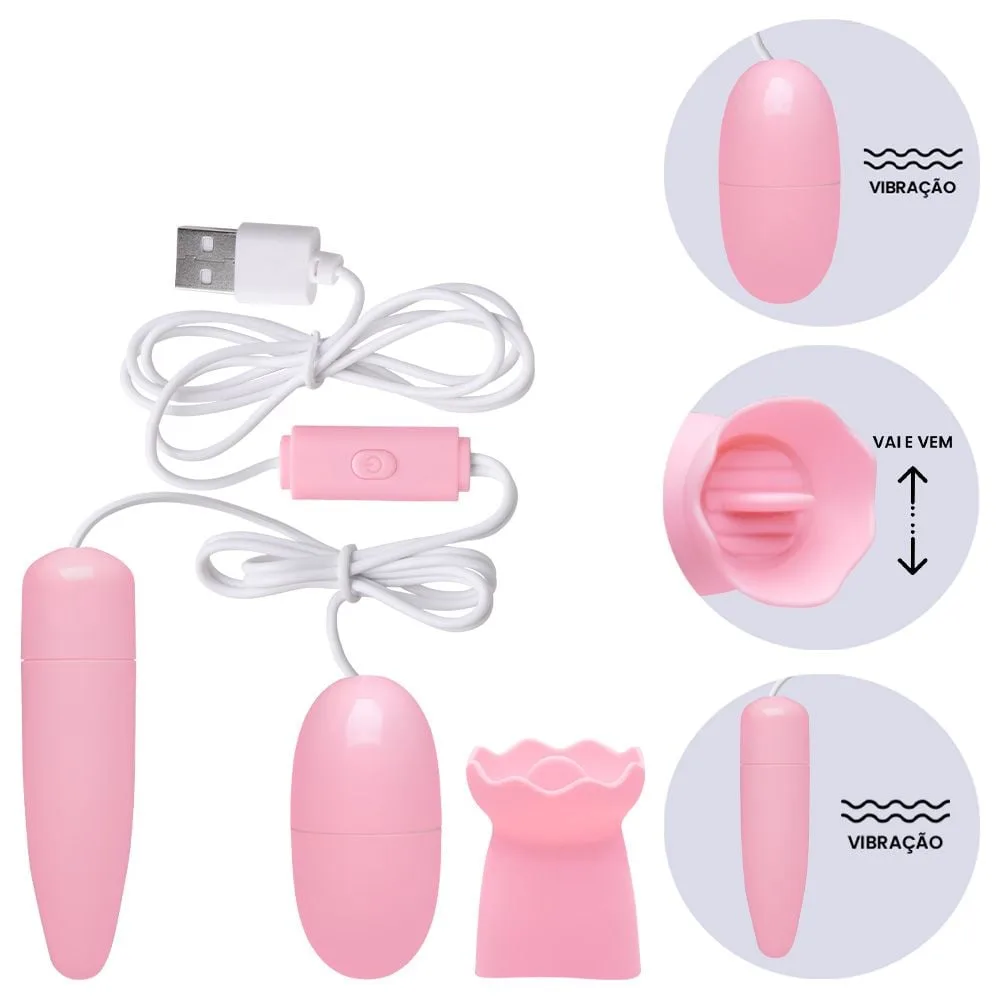 Cápsula Vibratória Língua USB 12 Modos USB