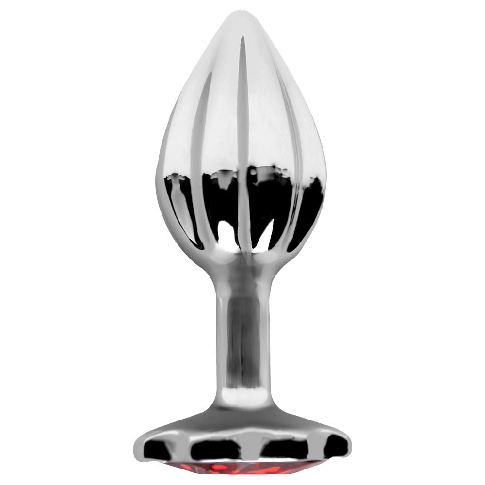 Plug Anal Metal Listras Verticais flor (PL152) Tamanho P — foto 6