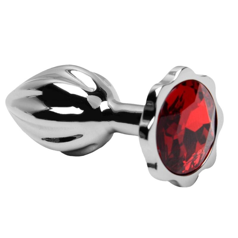 Plug Anal Metal Listras Verticais flor (PL152) Tamanho P