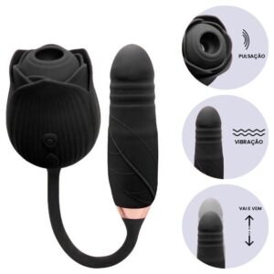 Vibrador Rosa COM ESTIMULADOR PONTO G vai e vem E pulsação no clitóris