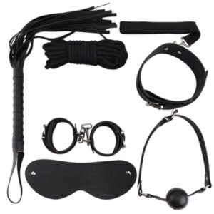 Kit bondage com 7 peças preto