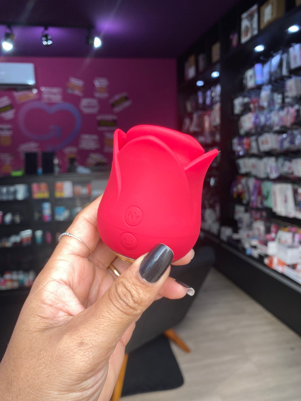 Vibrador de clitóris em formato de flor com língua vibratória 10 intensidades (8510) recarregável — foto 2