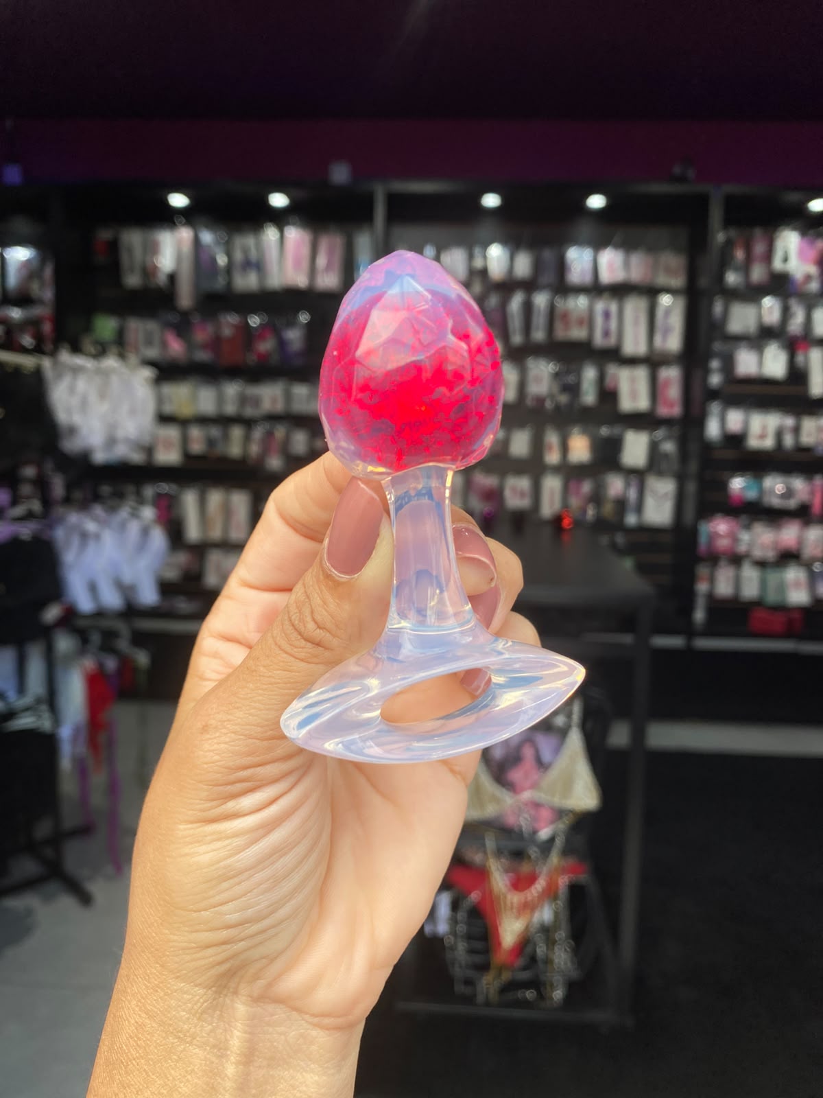Plug P Anal Silicone Esfera Vidro Diamante (PL146P) — foto 1