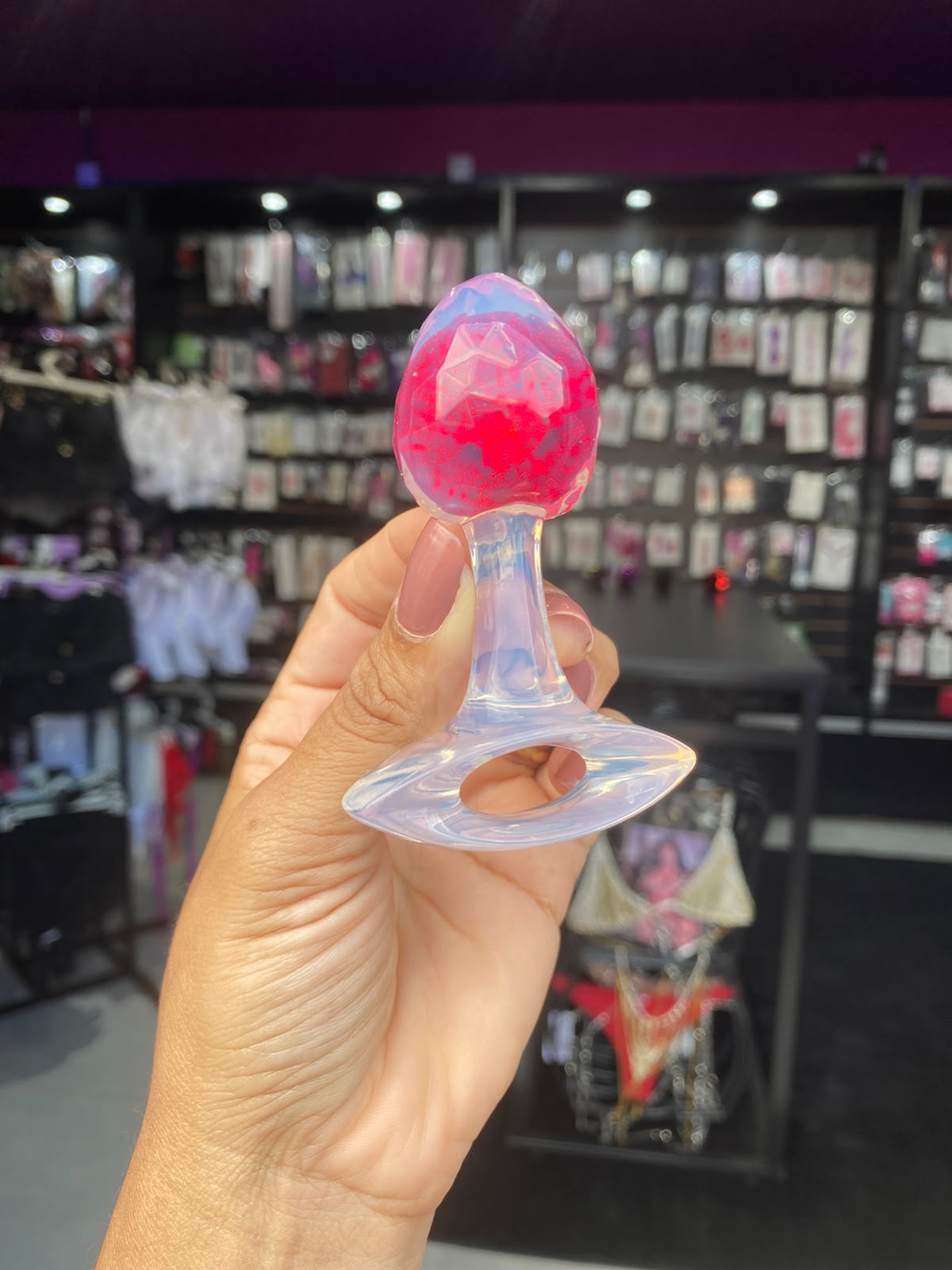 Plug P Anal Silicone Esfera Vidro Diamante (PL146P) — foto 2