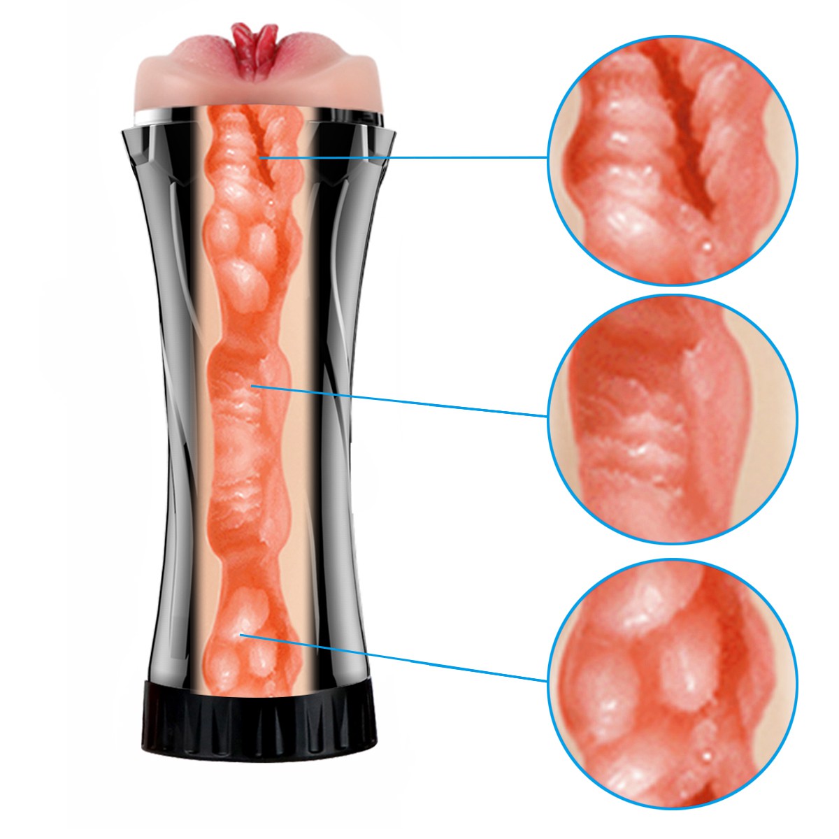 MASTURBADOR MASCULINO VAGINA com vibração TEXTURIZADA (LB2014) — foto 5