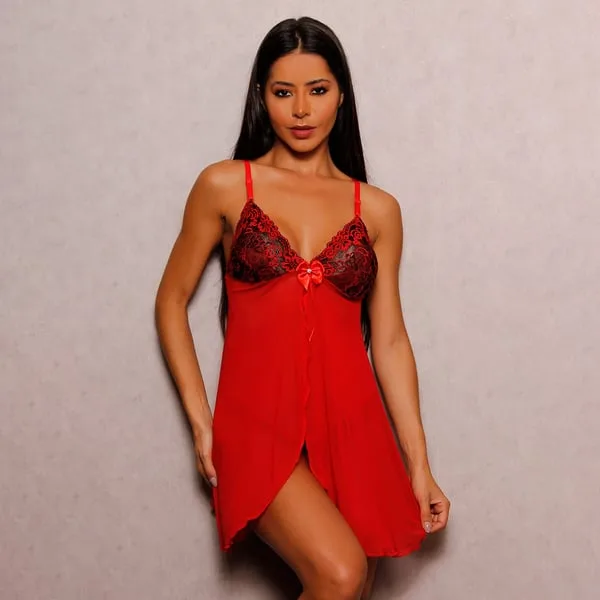 Camisola Sensual Laís Com Calcinha Calesson (tamanho M)