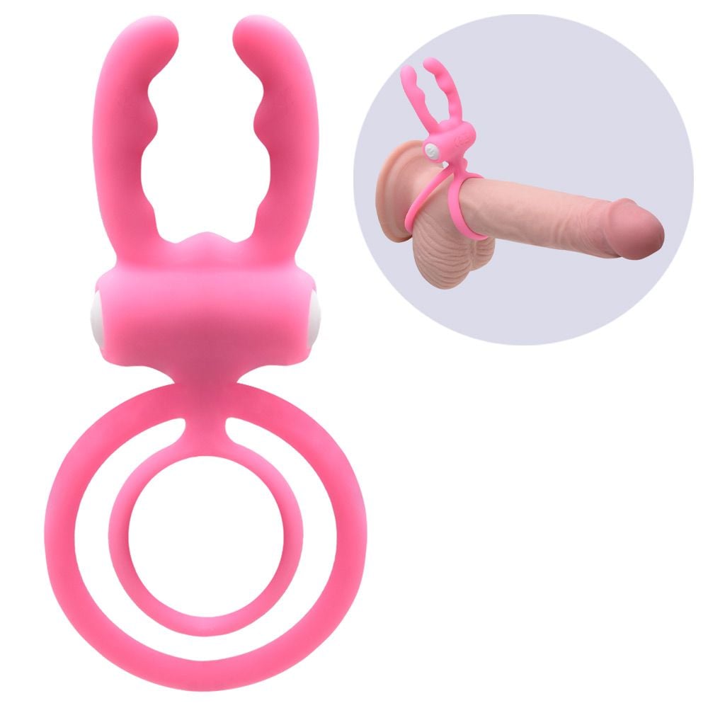 Anel Peniano com v1br4ç40 e Argola Testicular (AN005) rosa