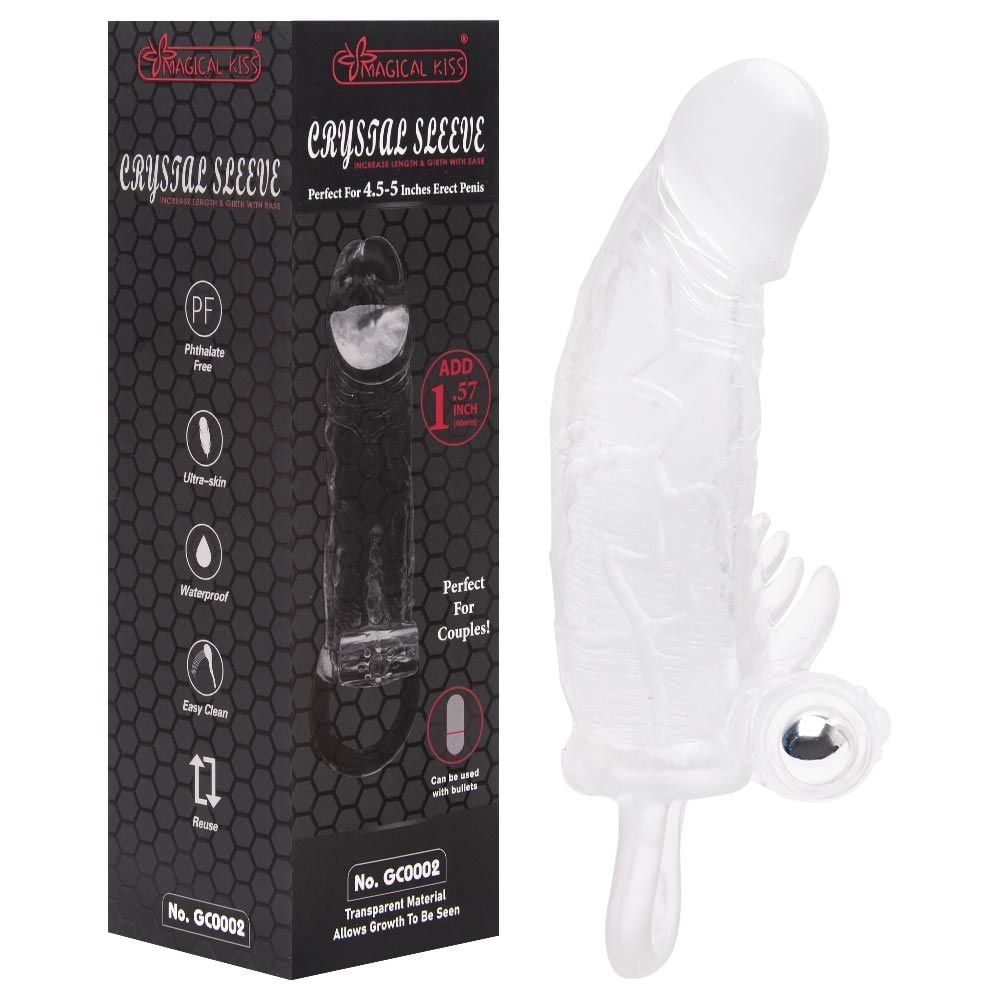 Capa Peniana Com Vibro Extender Sleeve (CA075) baterias — foto 8