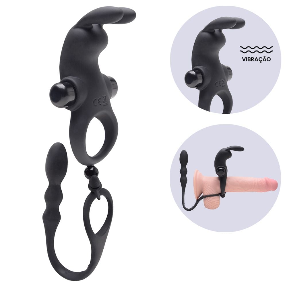 Anel Peniano 12 Vibrações Plug Próstata (AN063) pilhas