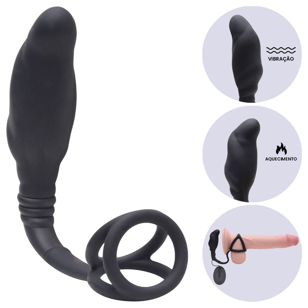 Anel Peniano 10 Vibrações Plug Próstata (AN077) recarregável