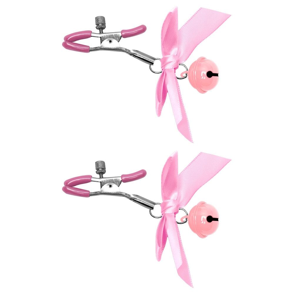 Grampos De Mamilo Com Sino E Laço (9149) rosa — comprar com embalagem discreta na iFody