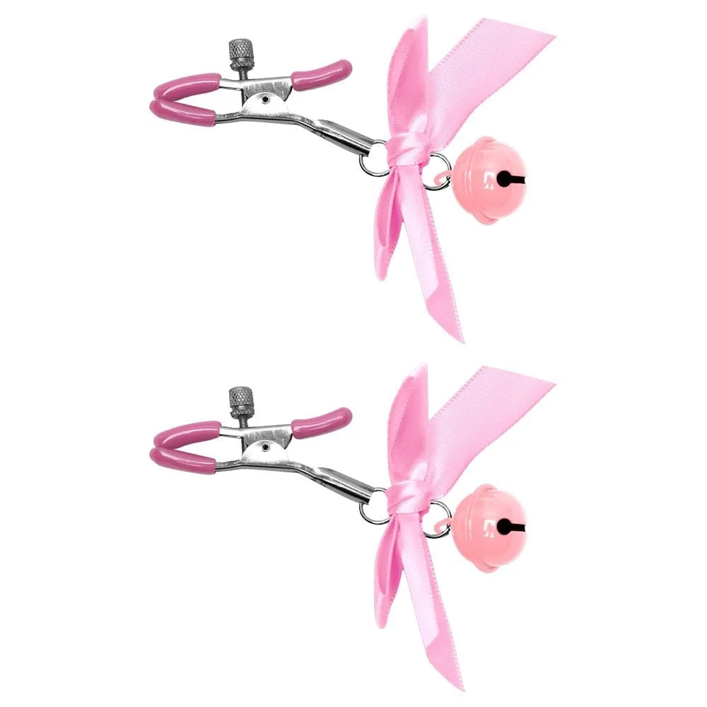 Grampos De Mamilo Com Sino E Laço (9149) rosa