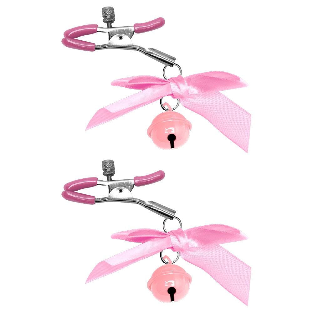 Grampos De Mamilo Com Sino E Laço (9149) rosa — foto 4