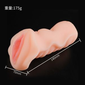 MASTURBADOR MASCULINO EM FORMATO DE VAGINA 14X7CM (6765) bege — foto 2