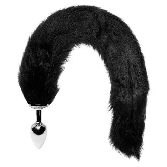 Plug 4n4l de Metal com Rabo longo preto - tamanho M