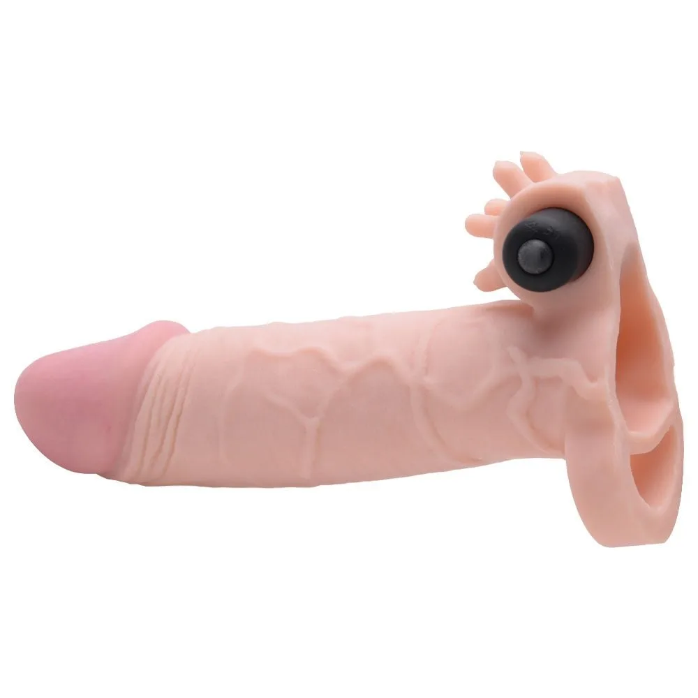 Capa Peniana 17,5x4,5cm Realística c/ Vibrador E Anel (CA031)