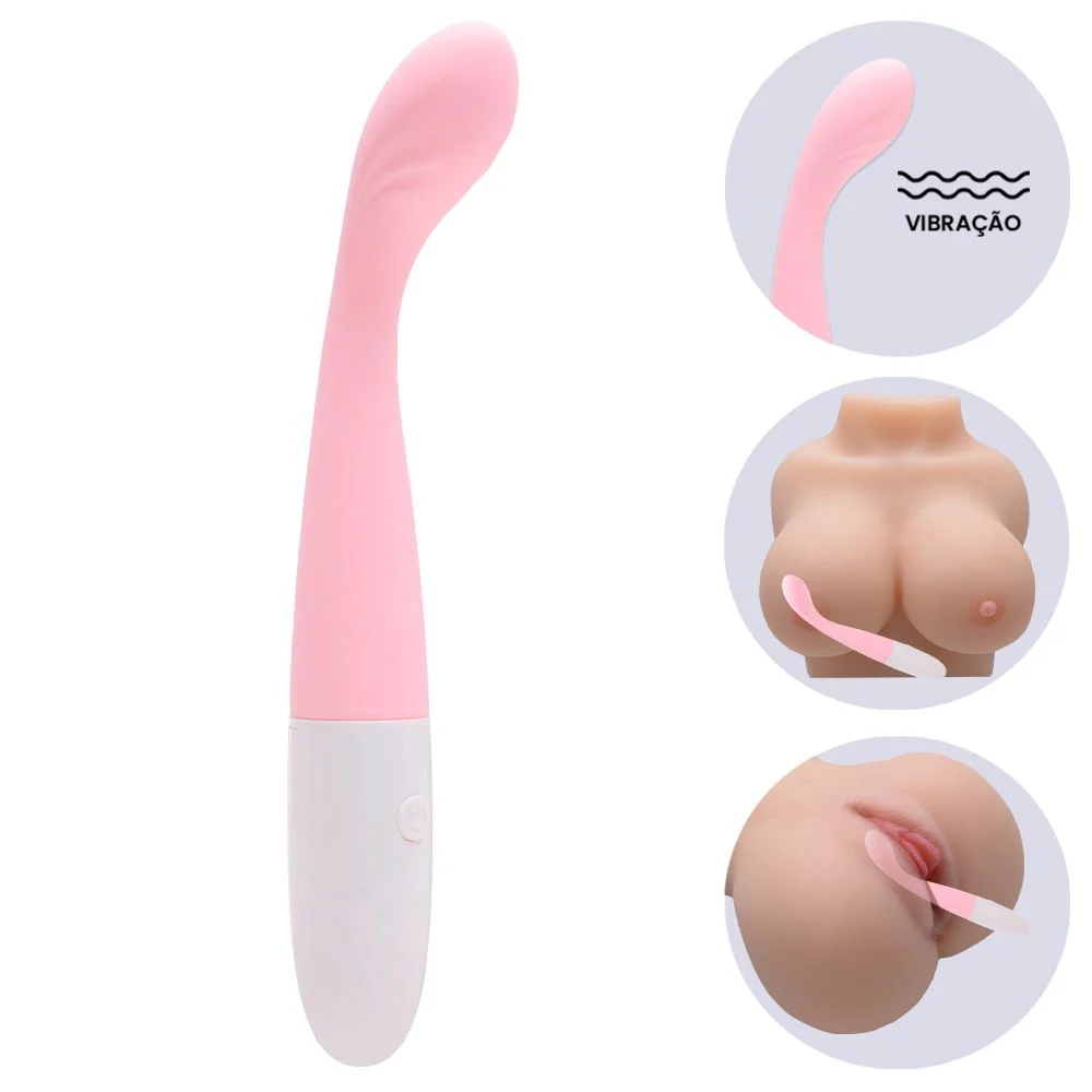 Vibrador Ponto G Textura 10 vibrações rosa (PG186B) pilha