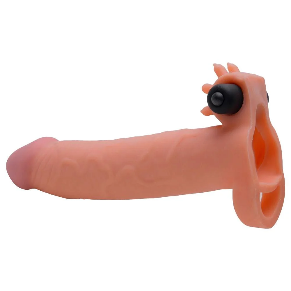 Capa Peniana Realística Com V1br4d0r E Anel 19Cm (CA034)