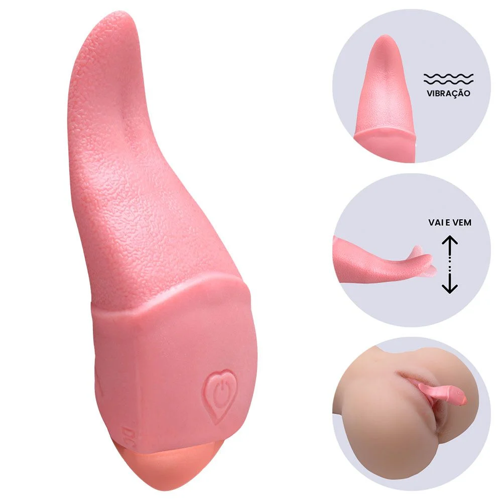 V1br4d0r Formato Língua 10 Vibrações Usb (VB188) recarregável