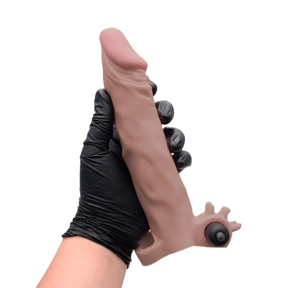 Capa Peniana Realística Com V1br4d0r Com Anel 19Cm (CA032)