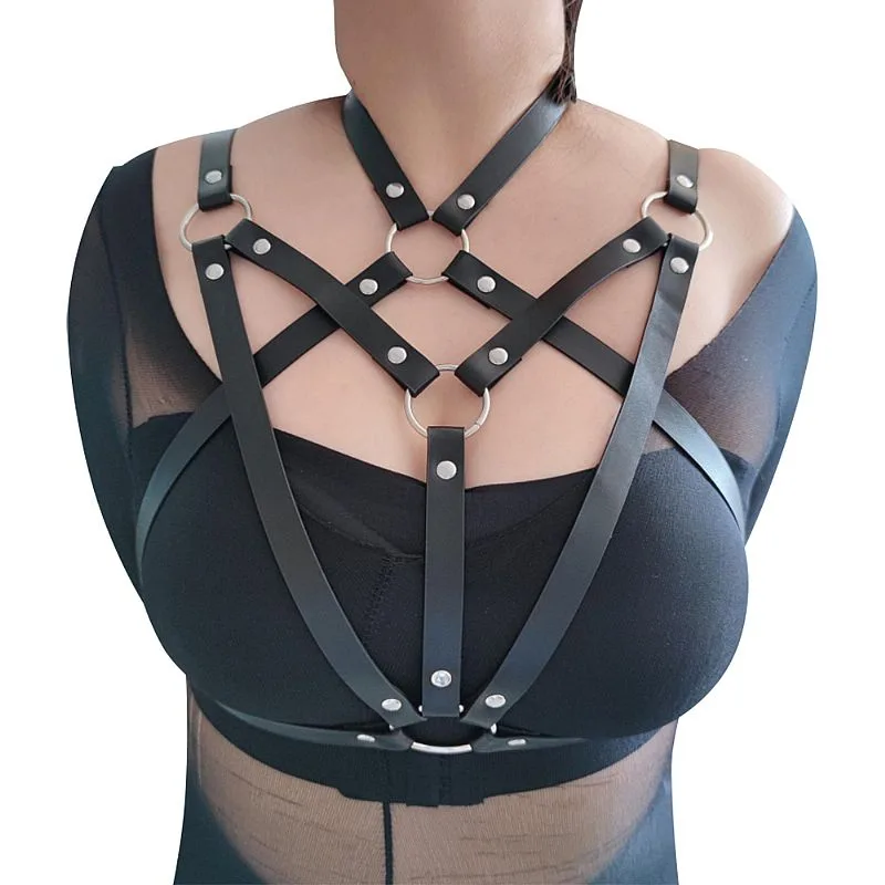 Harness com Contorno de Busto em Couro