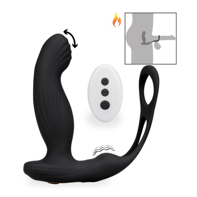 Vibrador de Próstata Anel Peniano Duplo com Movimentos de Vem e Aquecimento (GM-406)