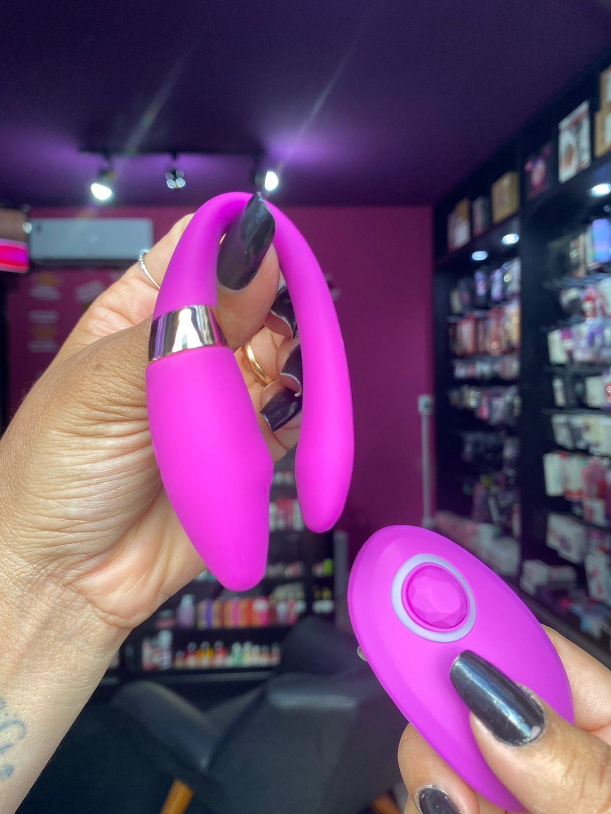 V1br4d0r Luxo Casal Pontas Duplas 10 Vibrações (CD031) recarregável